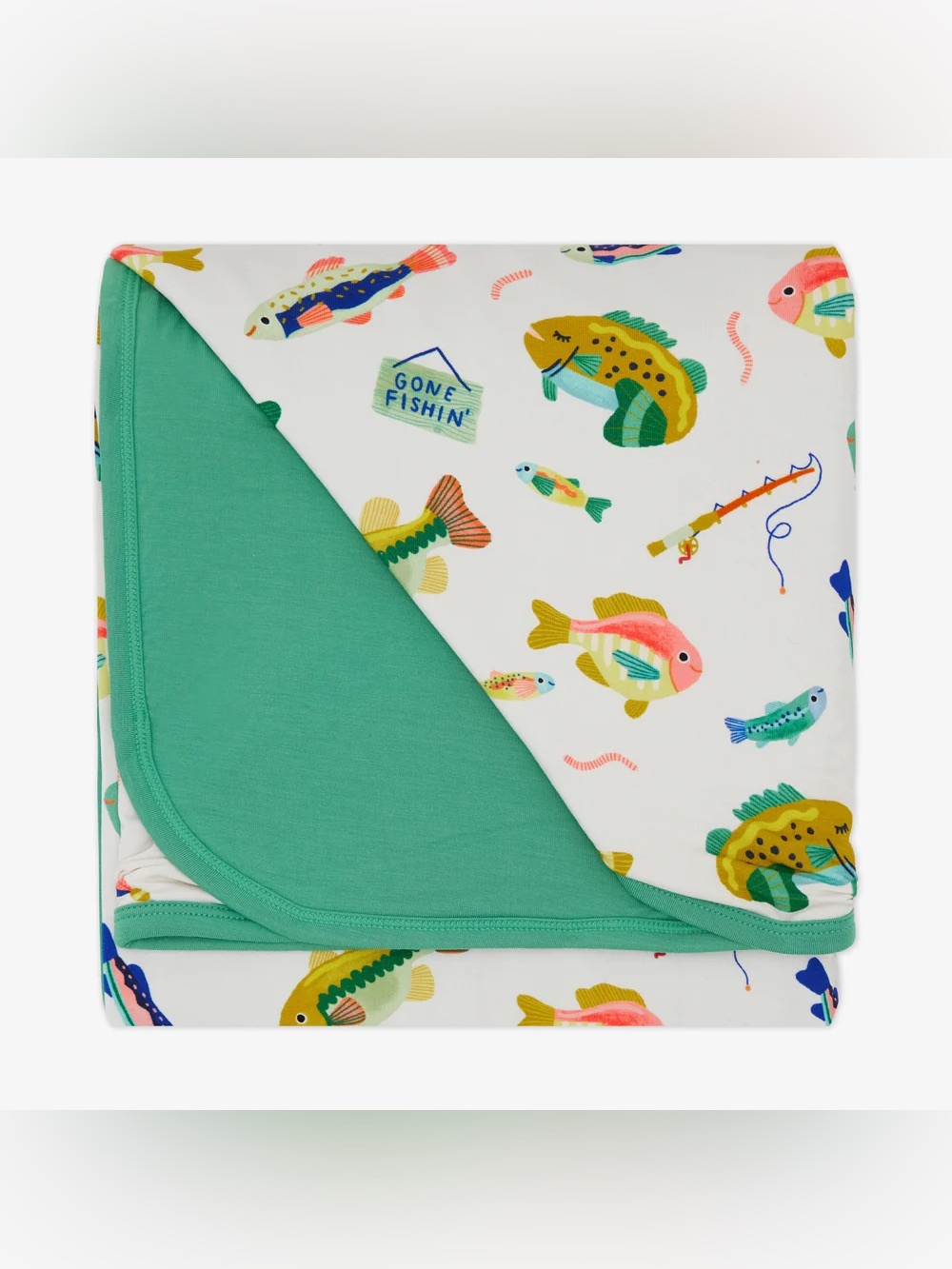 Little Sleepies Gone Fishin' Large Cloud Blanket - Picture 4 of 7
